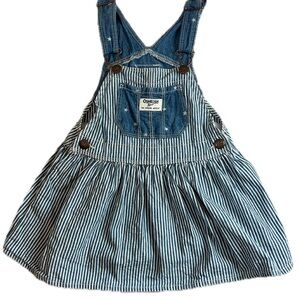 OshKosh B'gosh Navy and White Striped Overalls